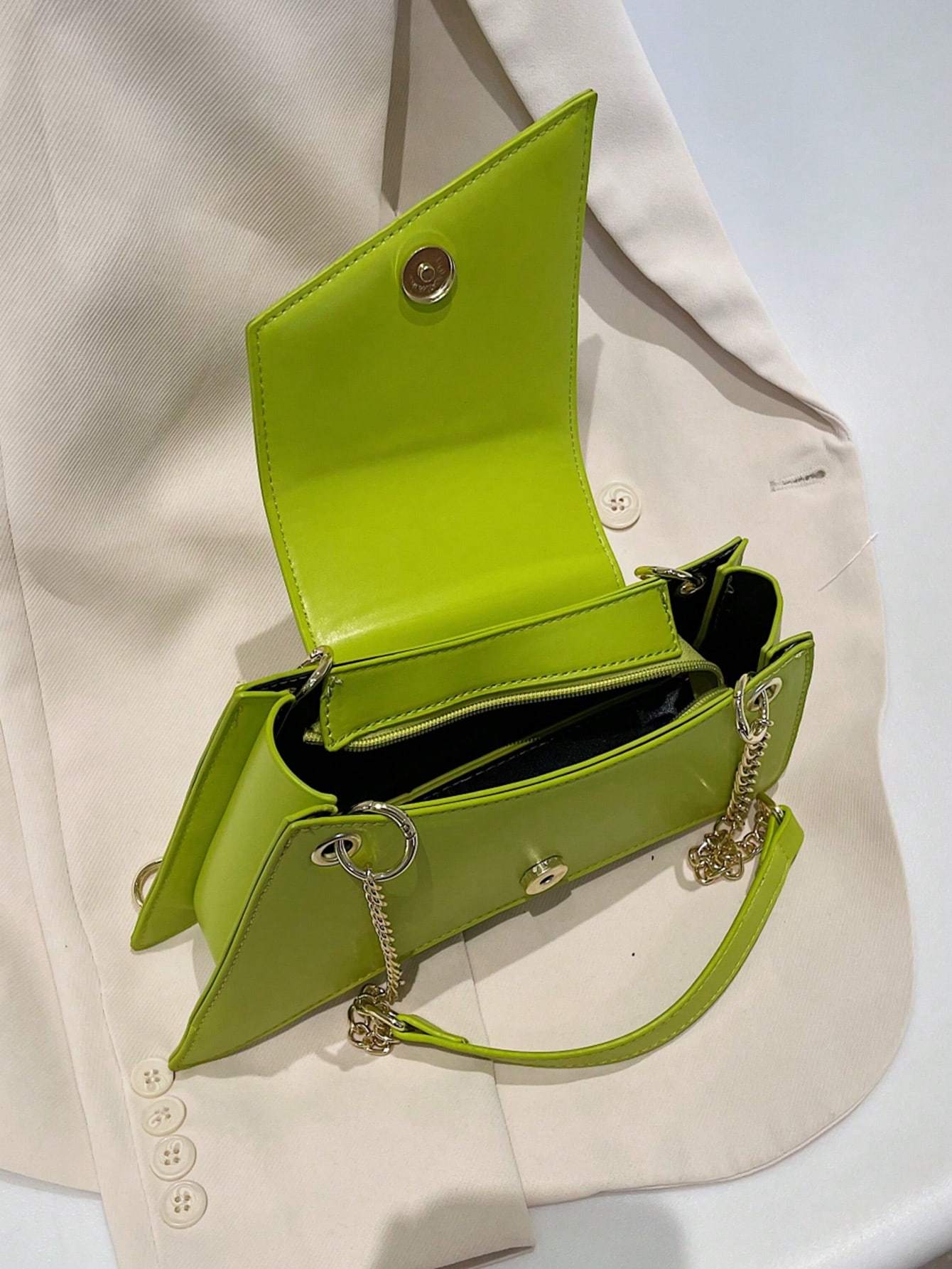 Neon Green Chain Novelty Bag