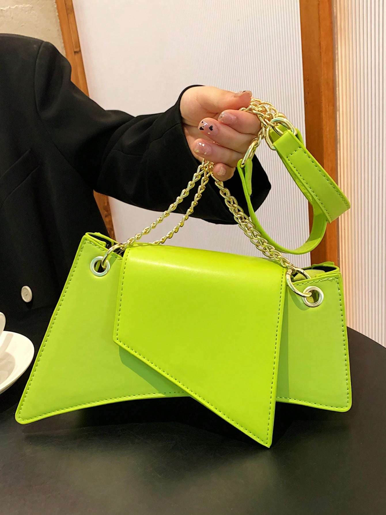 Neon Green Chain Novelty Bag