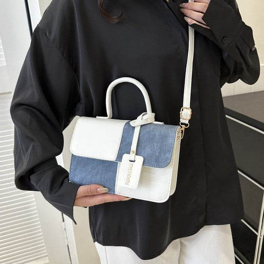 Popular Fashion Stitching Texture Portable Shoulder Messenger Bag - PANGO