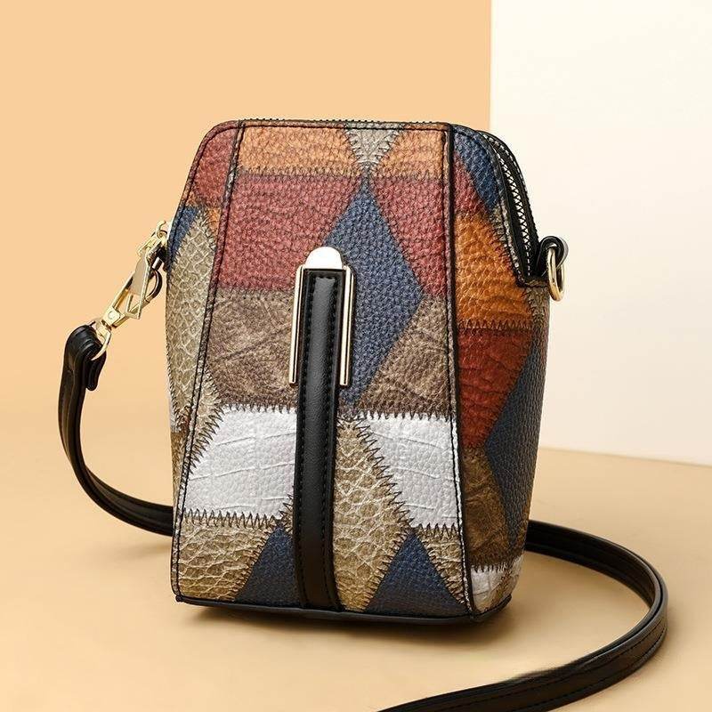 Fashion Soft Leather Stitching Shoulder Bag - PANGO