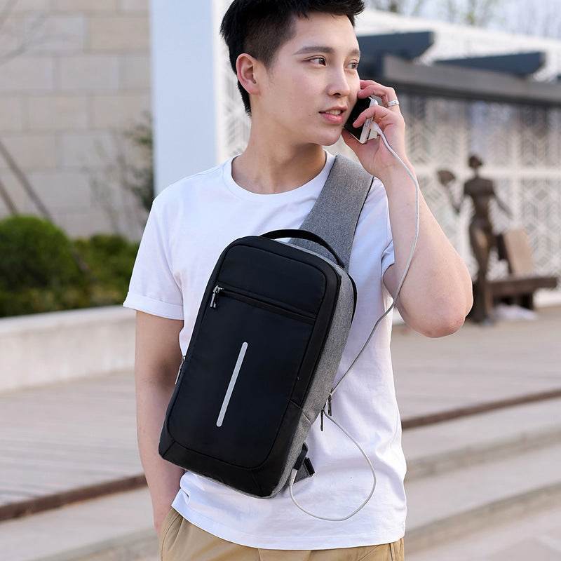 Anti-theft USB charging chest bag with you - PANGO
