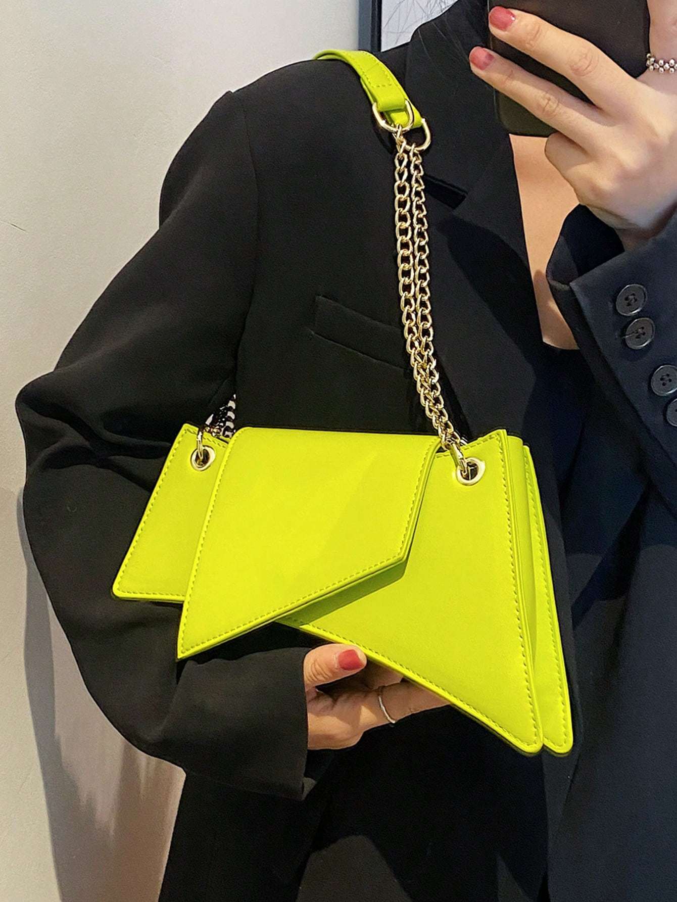 Neon Green Chain Novelty Bag