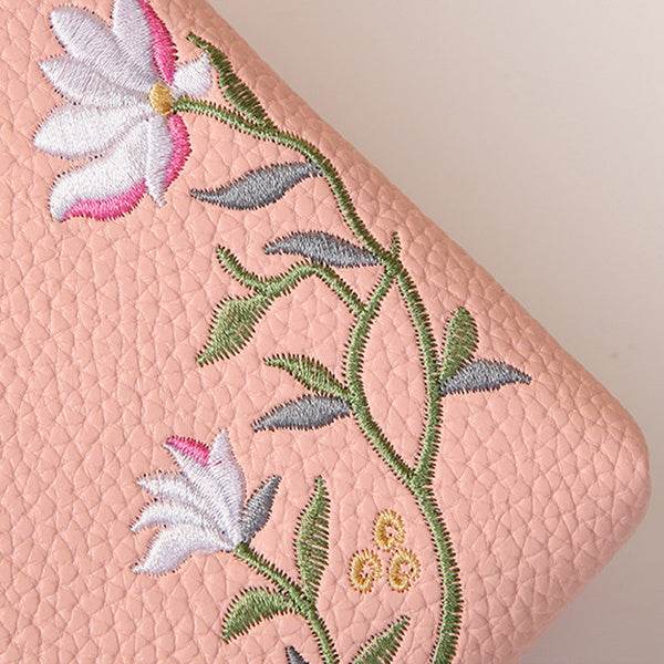 Flower Embroidery Phone Bag - PANGO