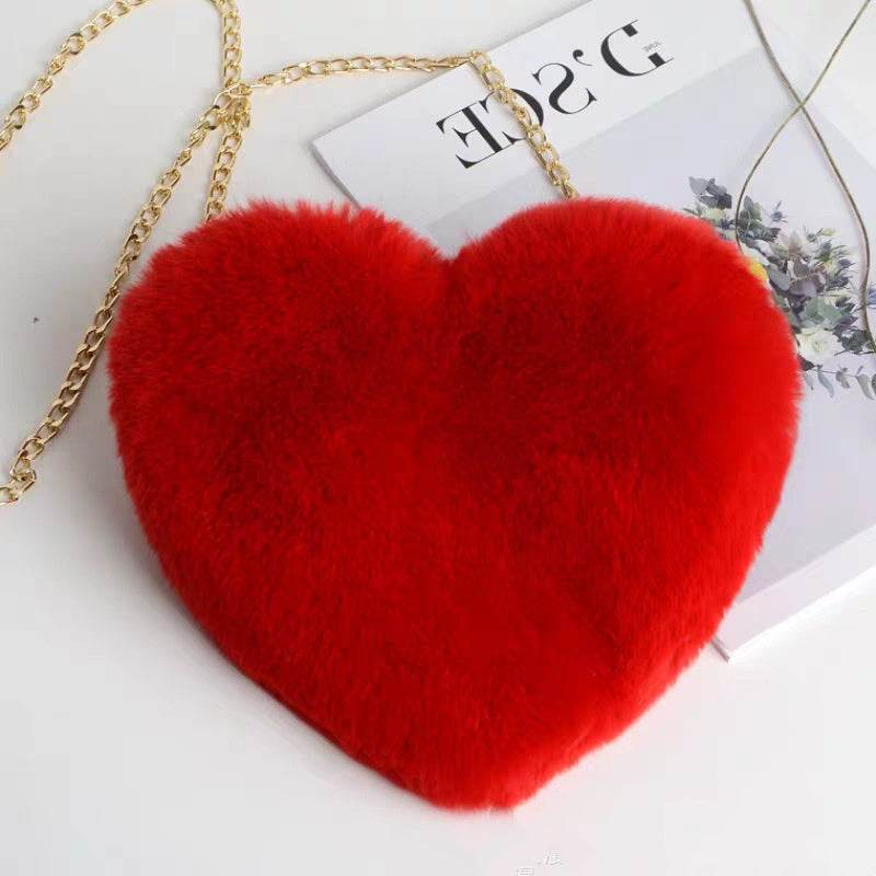Love Bags For Women Plush Chain Shoulder Bags Valentine's Day Party Bag - PANGO