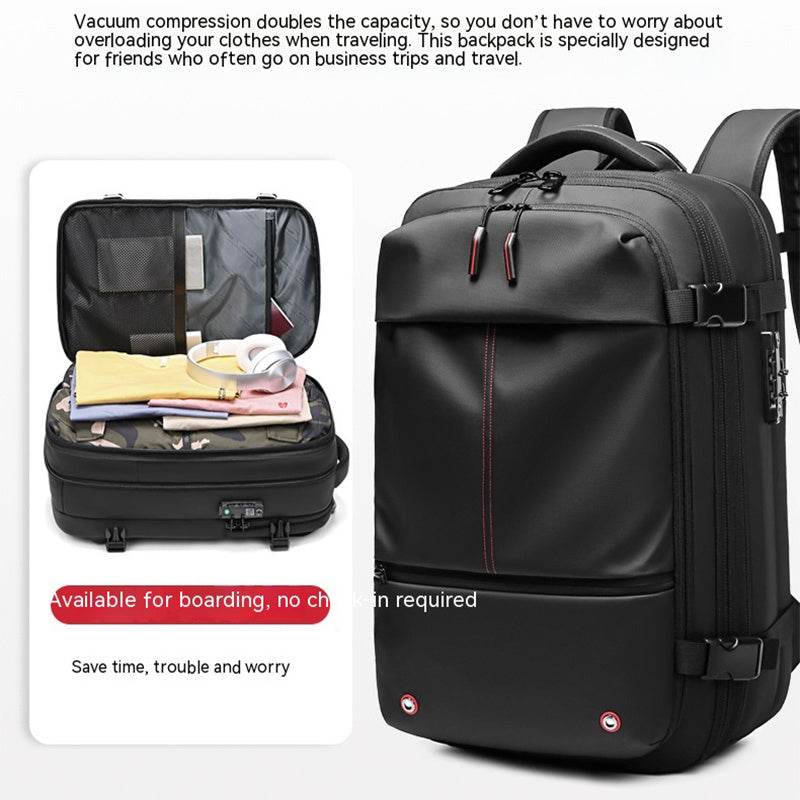 Travel Backpack Men's Business Multifunction Computer Bag Vacuum Compression Large-capacity Backpack - PANGO