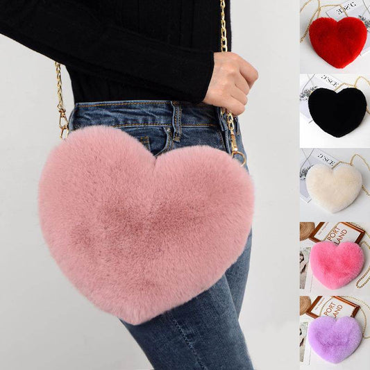 Love Bags For Women Plush Chain Shoulder Bags Valentine's Day Party Bag - PANGO