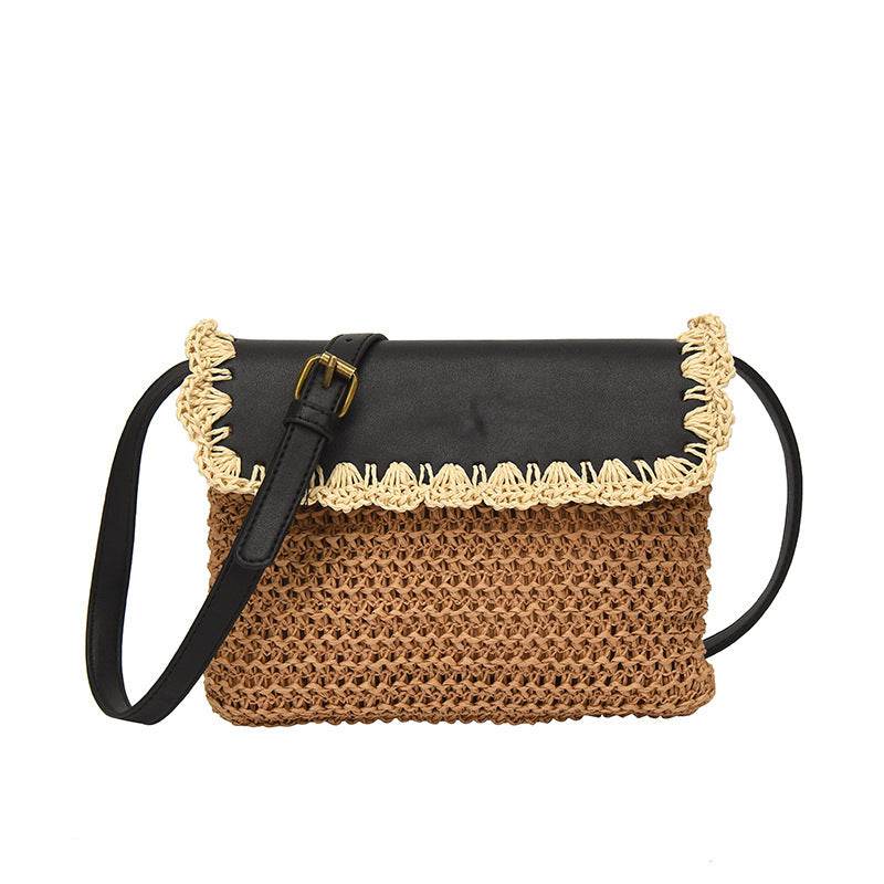 Women's Straw Mori Style Western Style All-matching Beach Crossbody Bag - PANGO
