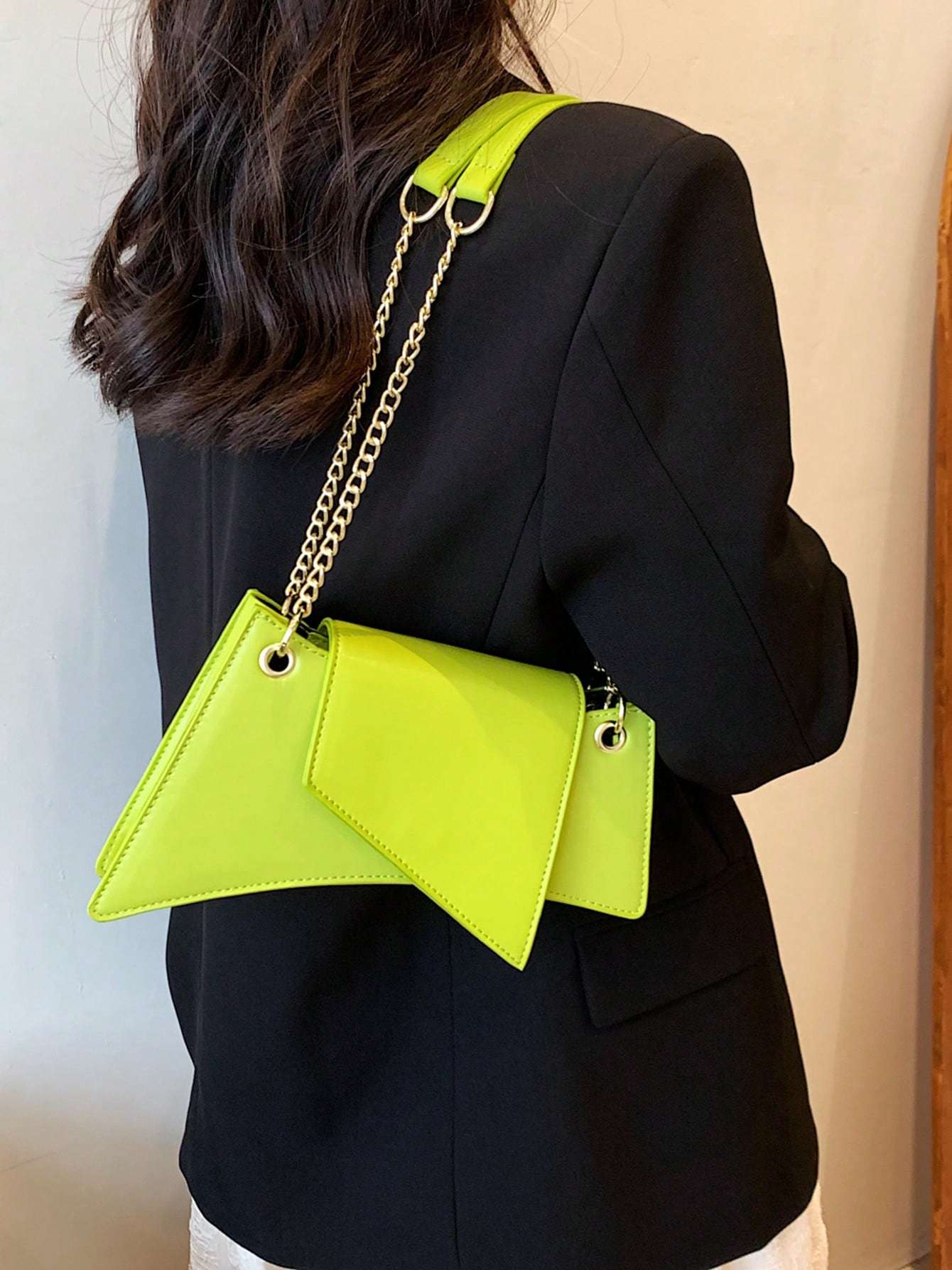 Neon Green Chain Novelty Bag
