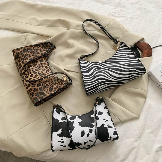 Fashion striped spotted niche handbags leopard print underarm bag - PANGO