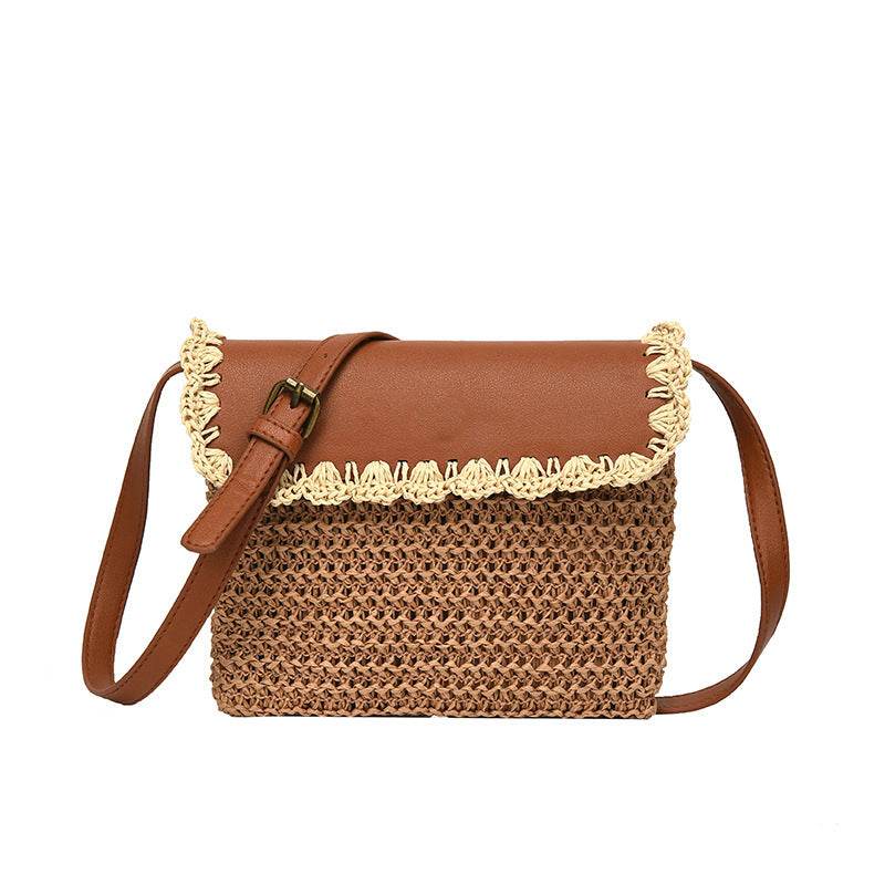 Women's Straw Mori Style Western Style All-matching Beach Crossbody Bag - PANGO