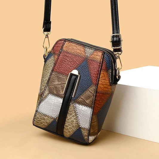 Fashion Soft Leather Stitching Shoulder Bag - PANGO