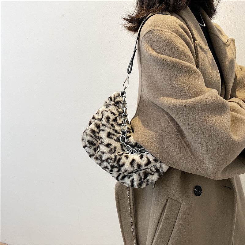 Leopard Pattern Plush Bag - PANGO