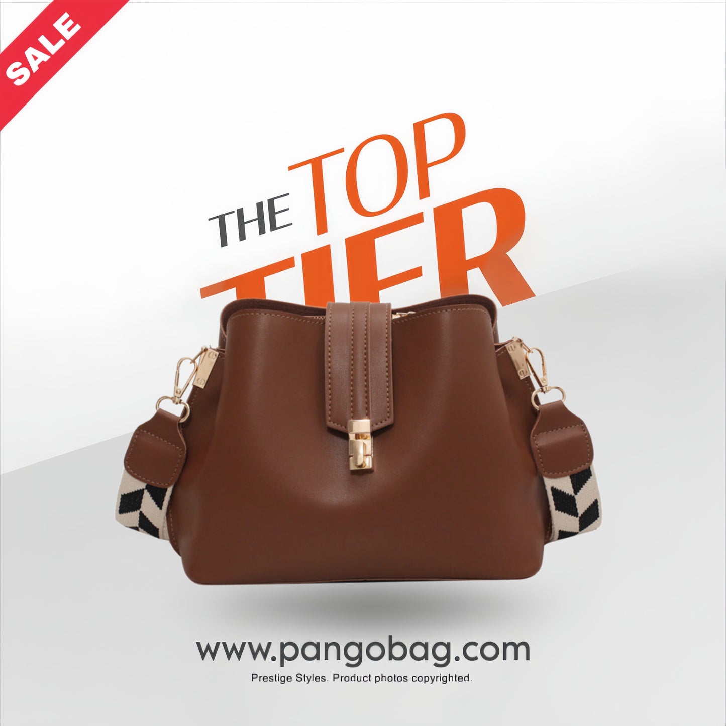 Wide Shoulder Strap Bucket Bag