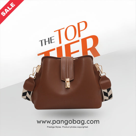 Wide Shoulder Strap Bucket Bag