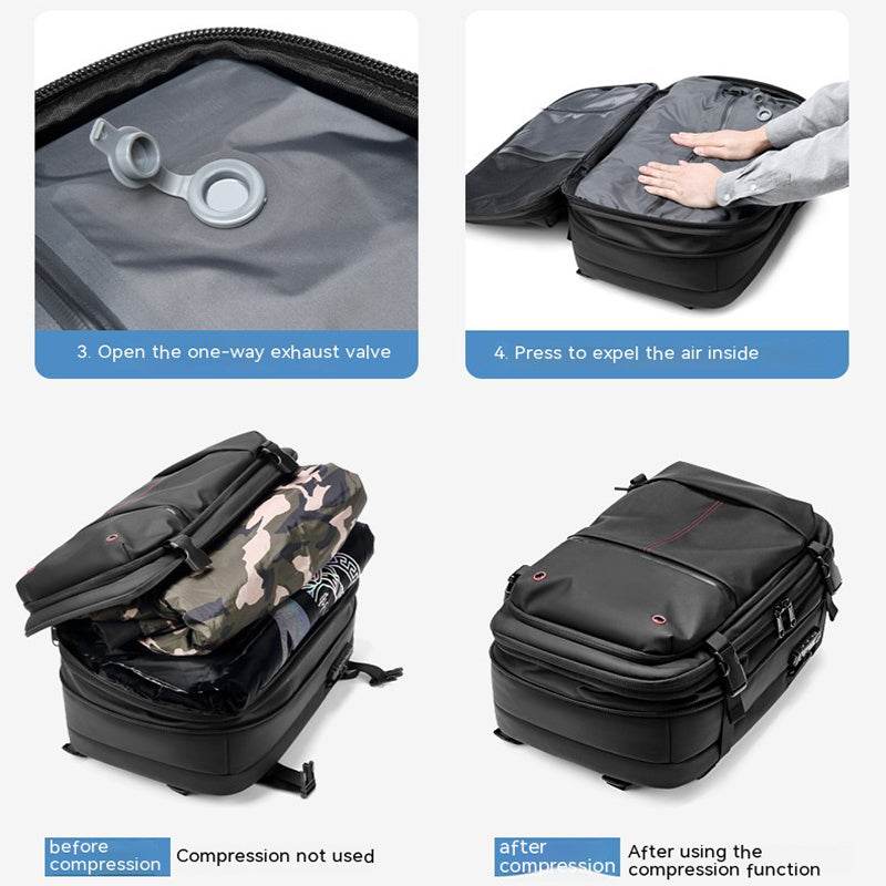 Travel Backpack Men's Business Multifunction Computer Bag Vacuum Compression Large-capacity Backpack - PANGO