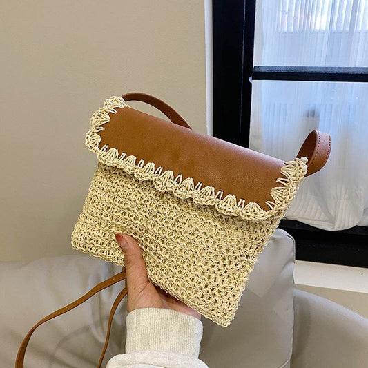 Women's Straw Mori Style Western Style All-matching Beach Crossbody Bag - PANGO