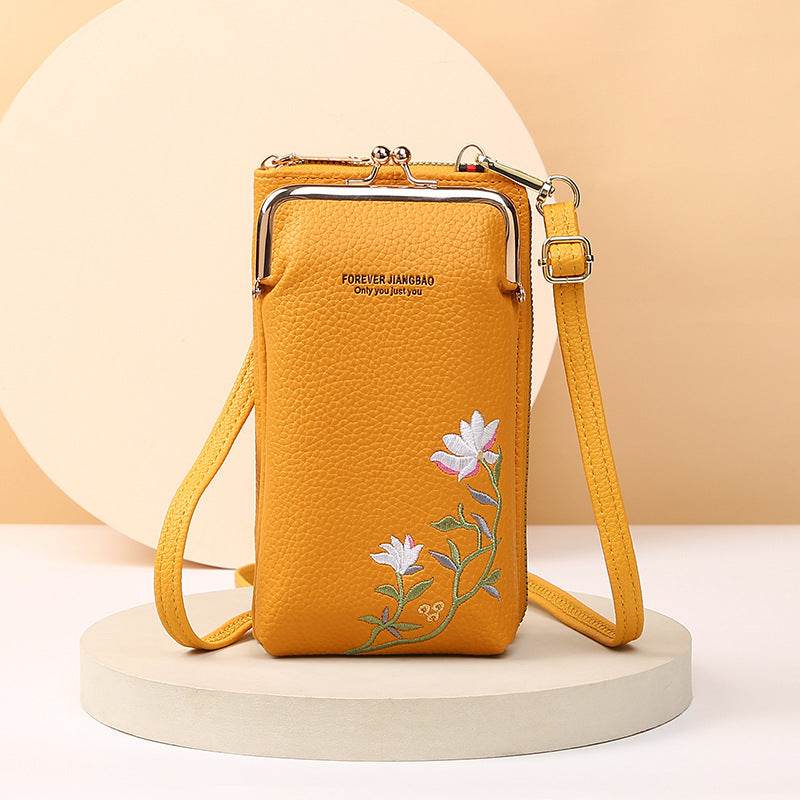 Flower Embroidery Phone Bag - PANGO
