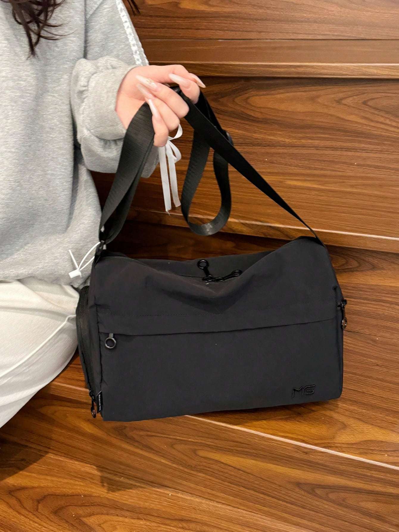 Lightweight Washed Fabric Yoga Bag For Women