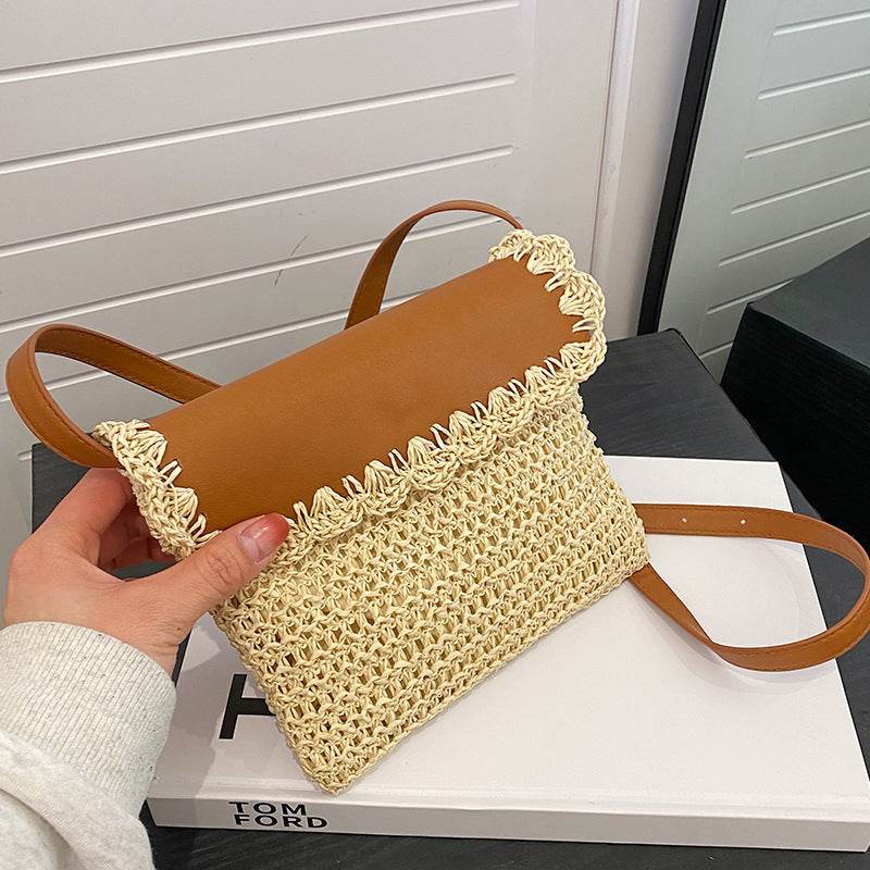 Women's Straw Mori Style Western Style All-matching Beach Crossbody Bag - PANGO