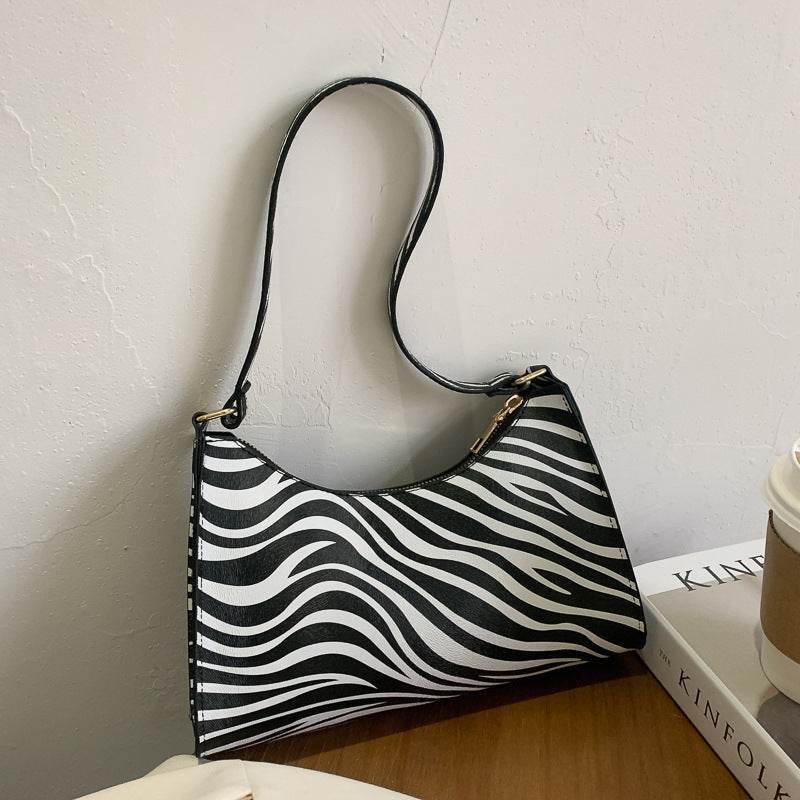 Fashion striped spotted niche handbags leopard print underarm bag - PANGO