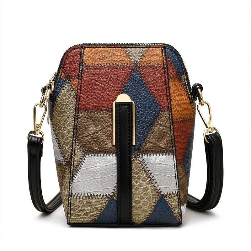 Fashion Soft Leather Stitching Shoulder Bag - PANGO