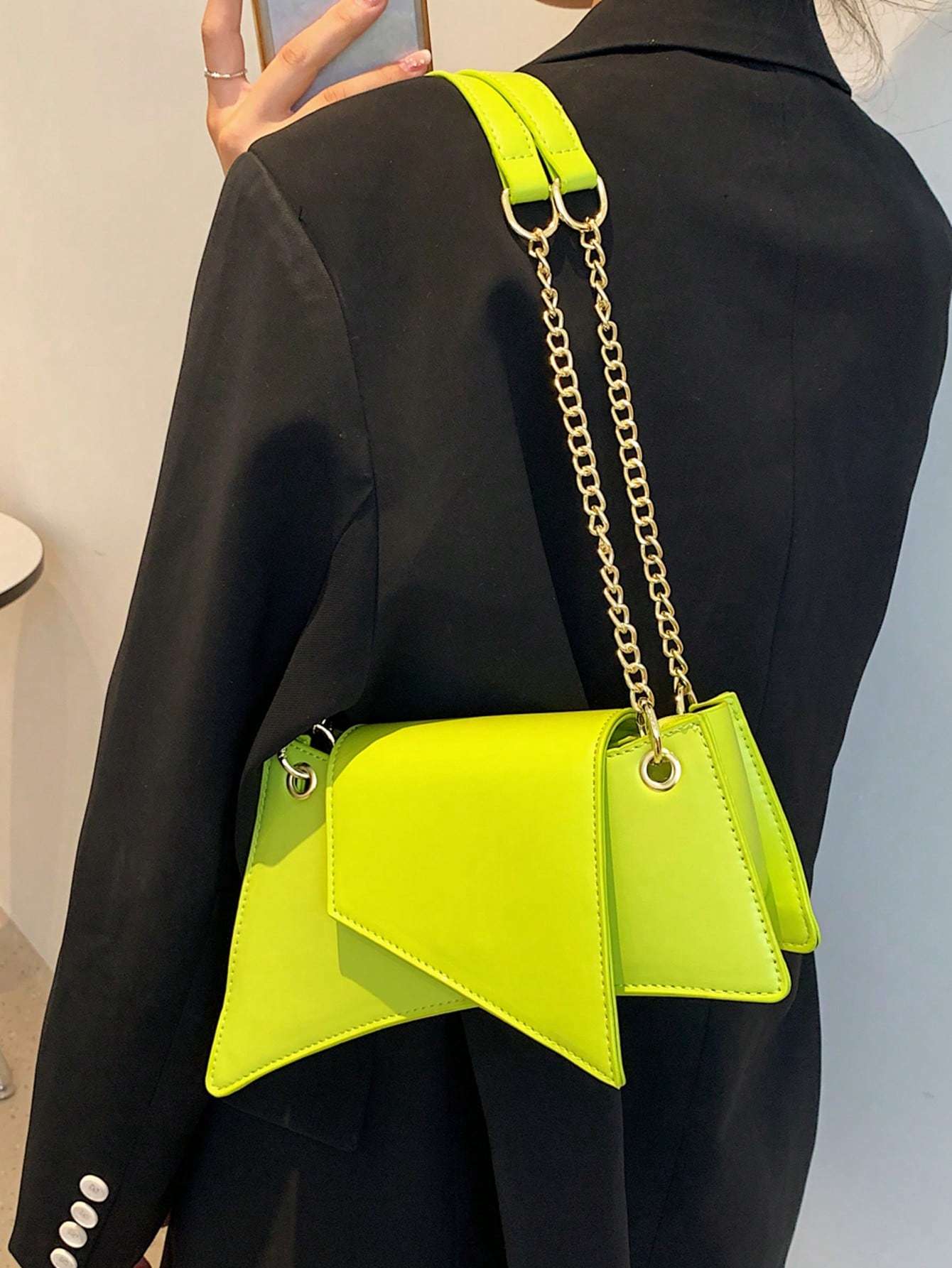 Neon Green Chain Novelty Bag