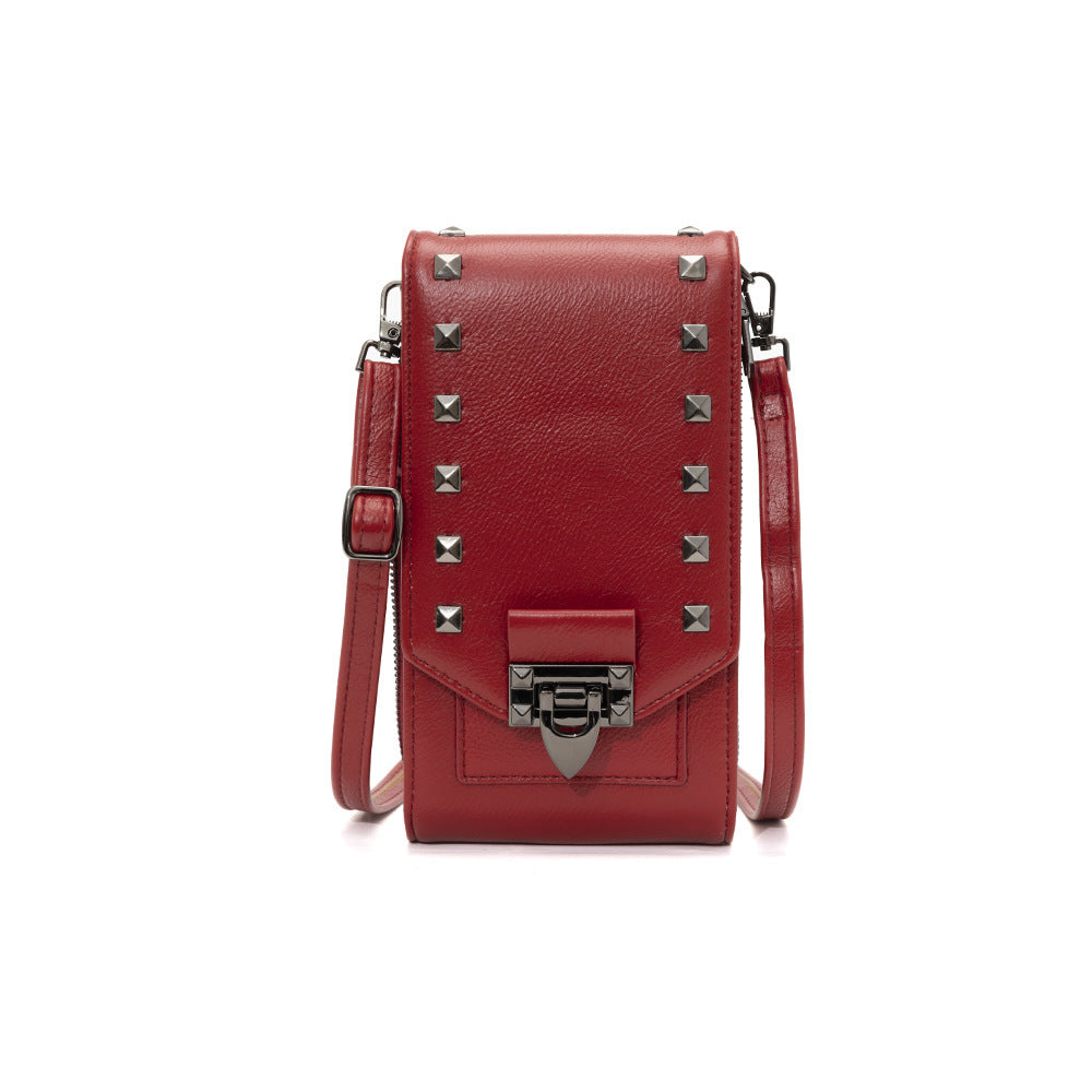 Rivet Design Shoulder Bags For Mobile Phone