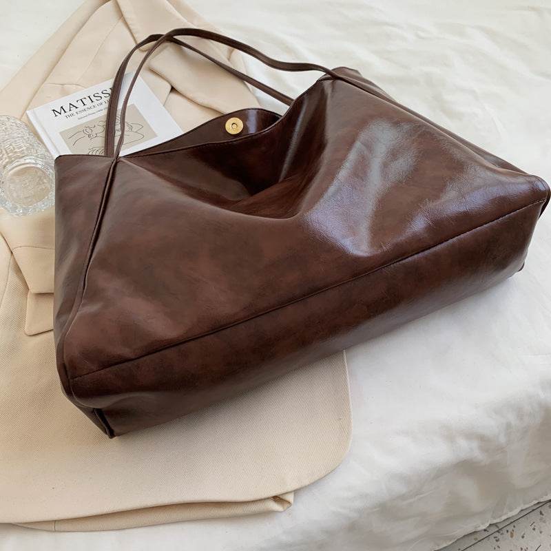 Fashion Handbag Large Capacity Soft Leather Shoulder Bag - PANGO