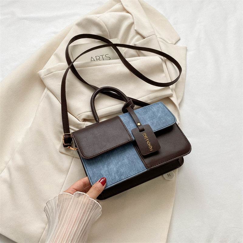 Popular Fashion Stitching Texture Portable Shoulder Messenger Bag - PANGO