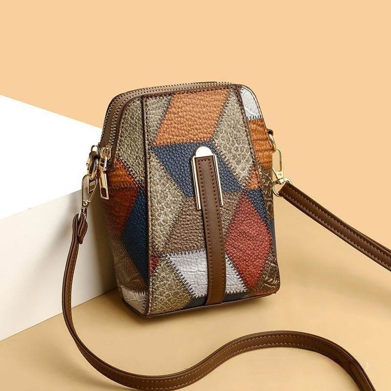 Fashion Soft Leather Stitching Shoulder Bag - PANGO