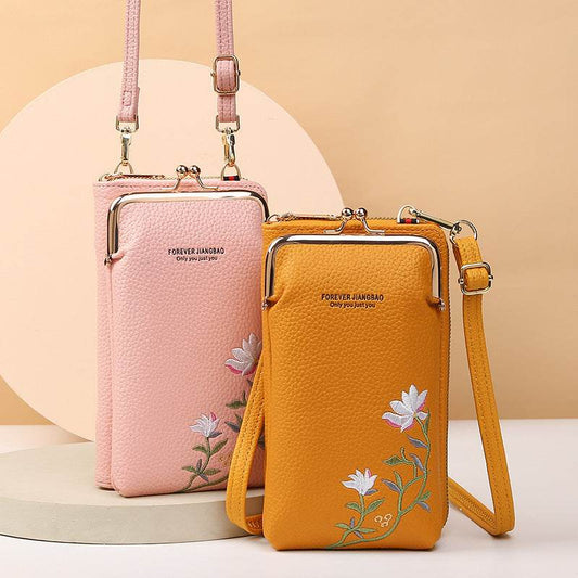 Flower Embroidery Phone Bag - PANGO
