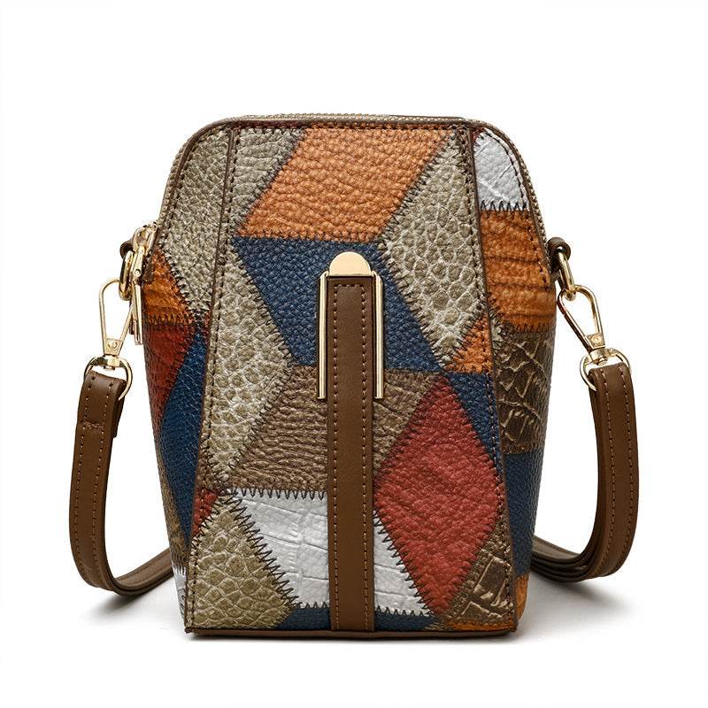 Fashion Soft Leather Stitching Shoulder Bag - PANGO