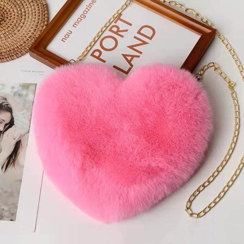 Love Bags For Women Plush Chain Shoulder Bags Valentine's Day Party Bag - PANGO