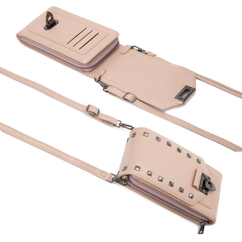 Rivet Design Shoulder Bags For Mobile Phone