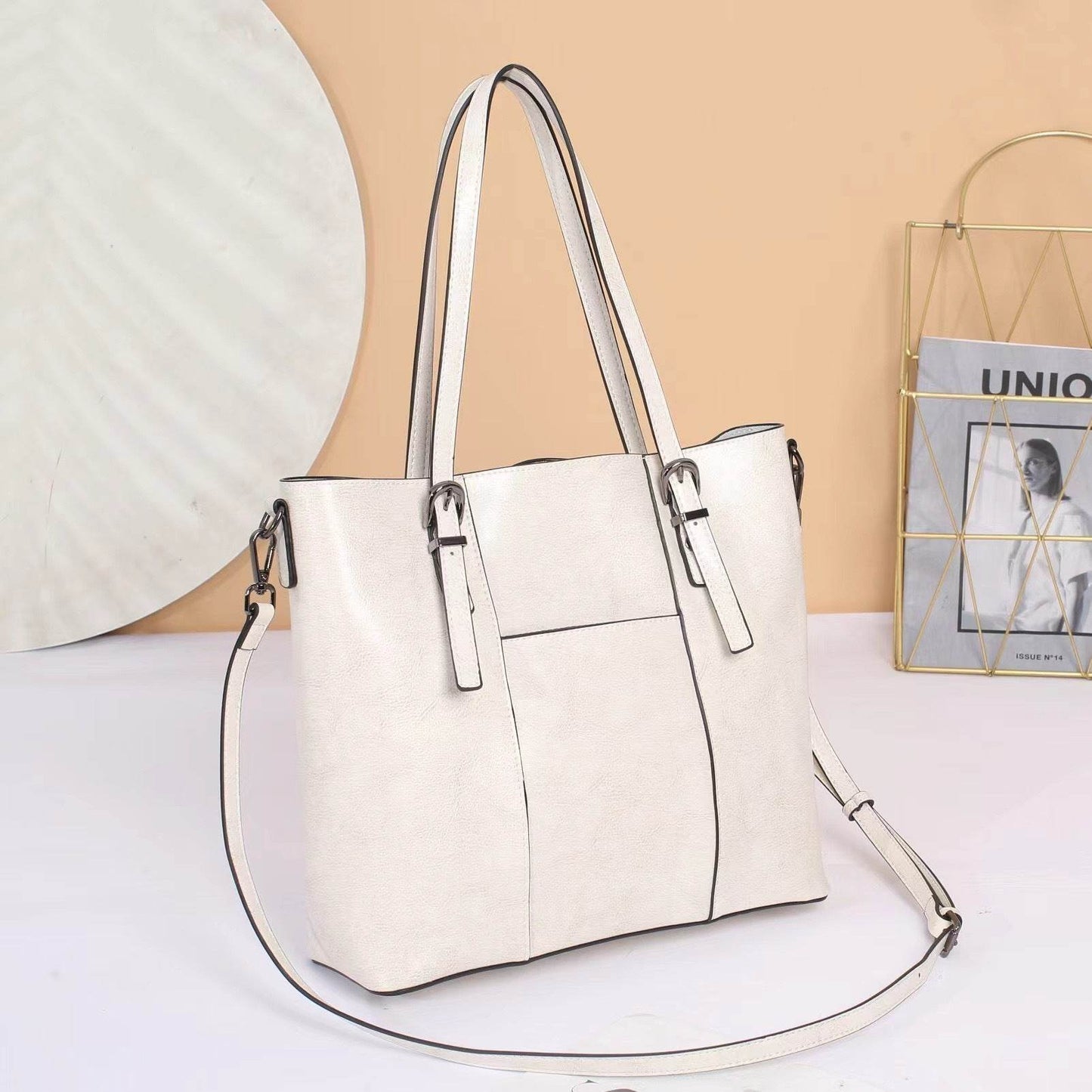 Big Bag Genuine Leather Capacity Cowhide Messenger Bag Female Hand-held Tote - PANGO