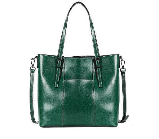 Big Bag Genuine Leather Capacity Cowhide Messenger Bag Female Hand-held Tote - PANGO