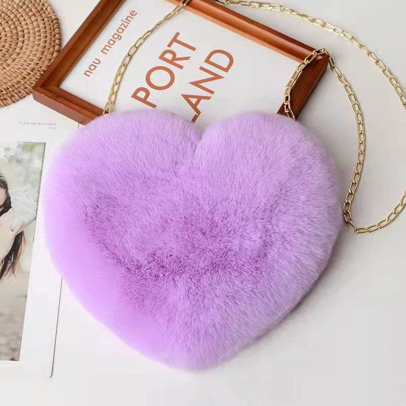 Love Bags For Women Plush Chain Shoulder Bags Valentine's Day Party Bag - PANGO