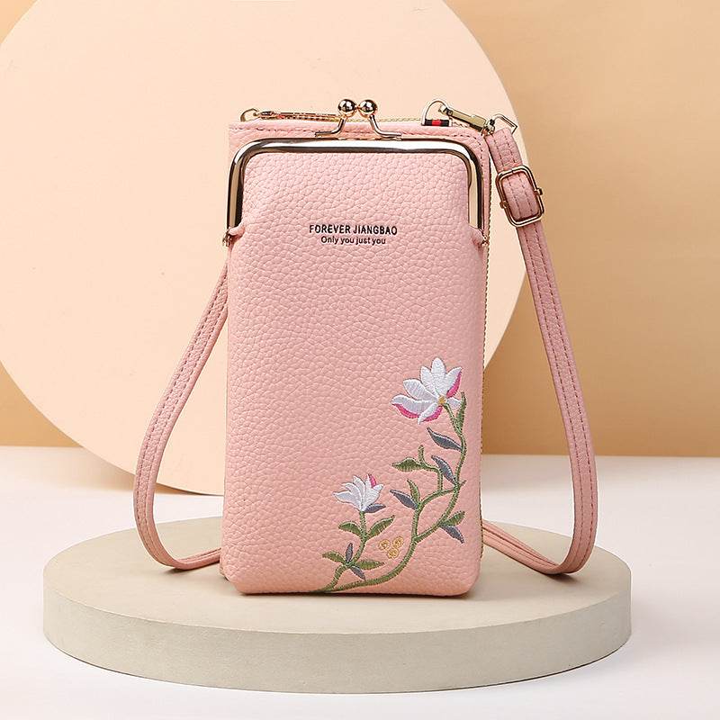 Flower Embroidery Phone Bag - PANGO