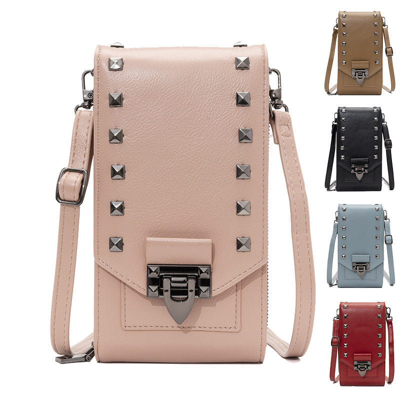 Rivet Design Shoulder Bags For Mobile Phone
