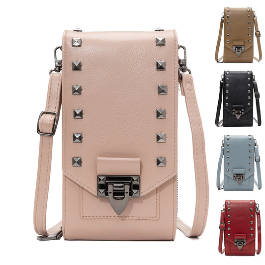 Rivet Design Shoulder Bags For Mobile Phone