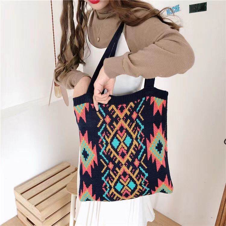 Retro Ethnic Style Wool Woven Bag All-matching - PANGO