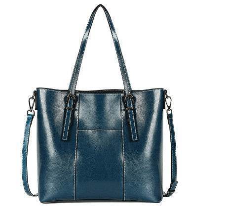 Big Bag Genuine Leather Capacity Cowhide Messenger Bag Female Hand-held Tote - PANGO
