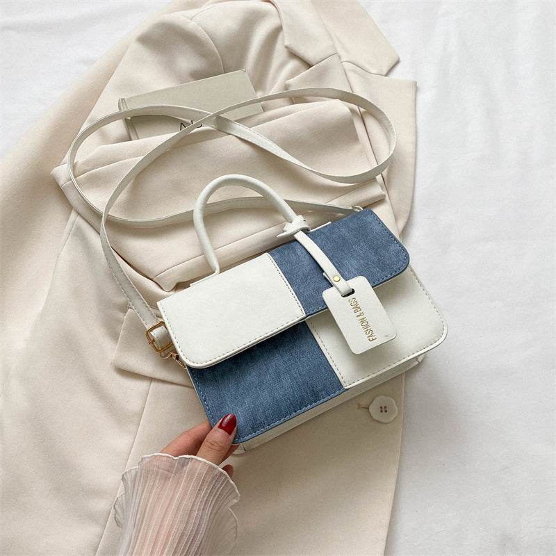Popular Fashion Stitching Texture Portable Shoulder Messenger Bag - PANGO