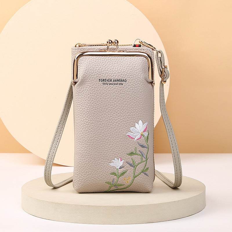 Flower Embroidery Phone Bag - PANGO