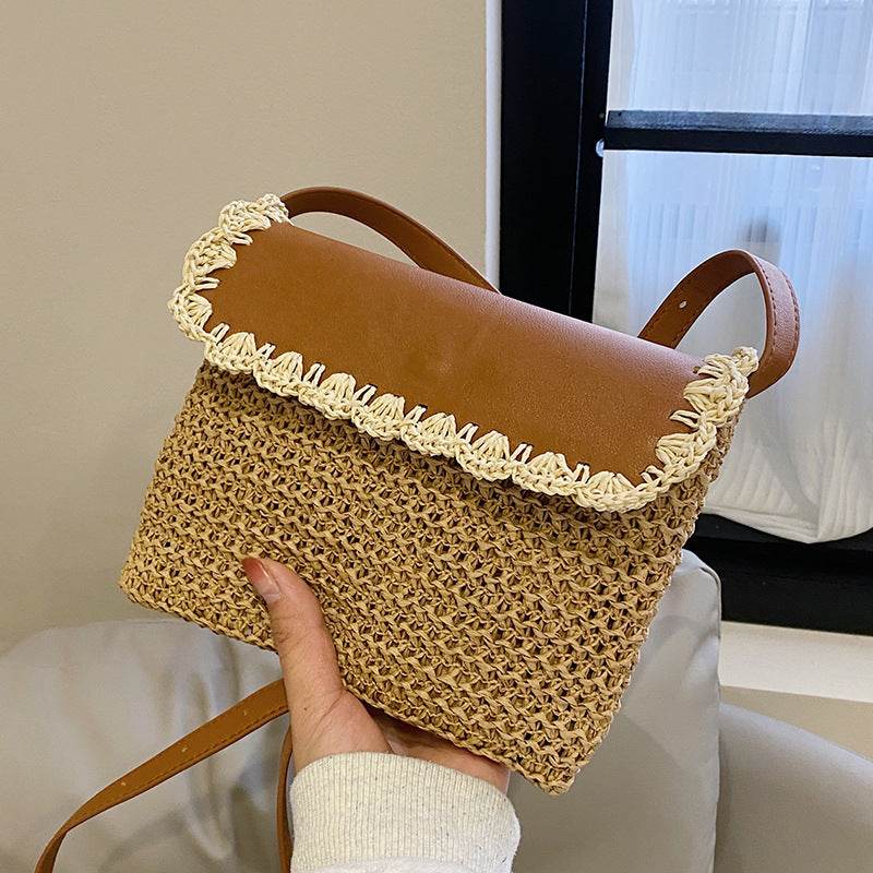 Women's Straw Mori Style Western Style All-matching Beach Crossbody Bag - PANGO