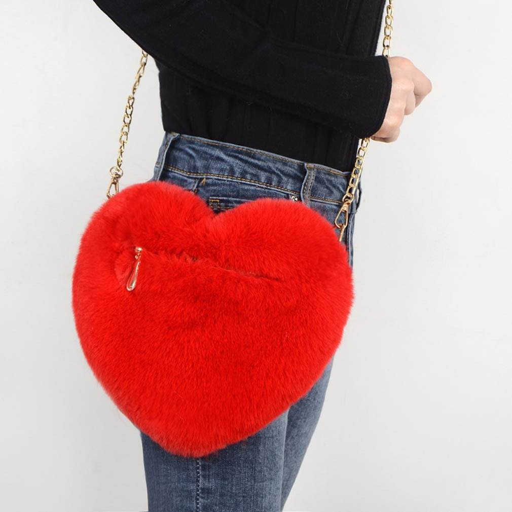 Love Bags For Women Plush Chain Shoulder Bags Valentine's Day Party Bag - PANGO
