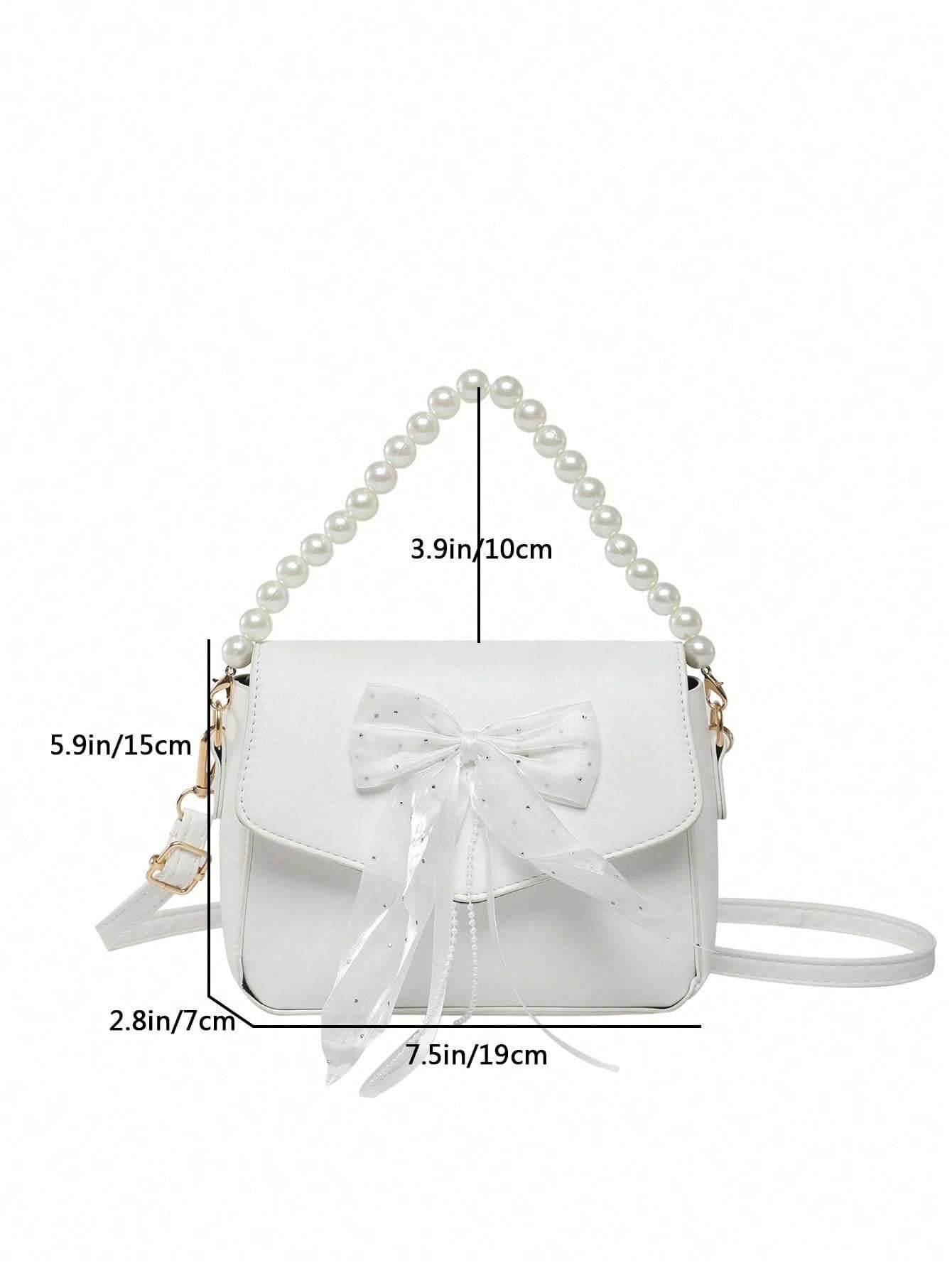 Bowknot Lace Pearl Handbag Fashion Bag Women's Shoulder Crossbody Bag - PANGO