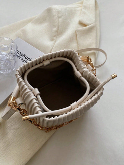 Handbag Pleated Bag Women  Fashion Chain Niche Bucket Bag