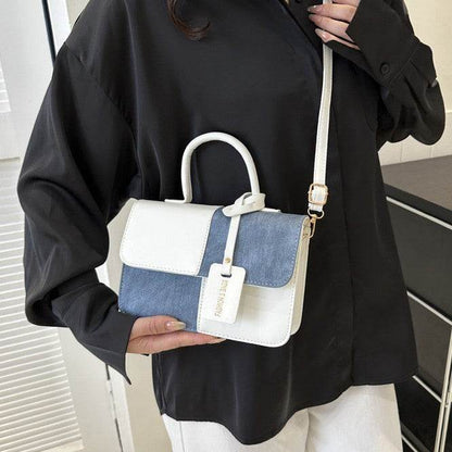 Popular Fashion Stitching Texture Portable Shoulder Messenger Bag - PANGO
