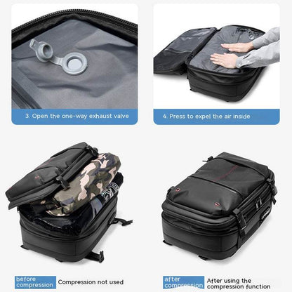 Travel Backpack Men's Business Multifunction Computer Bag Vacuum Compression Large-capacity Backpack - PANGO